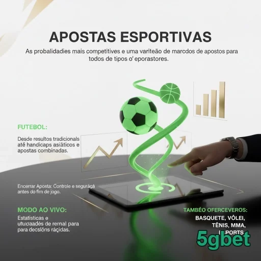 Imagem de apostas esportivas com interface da 5gbet.