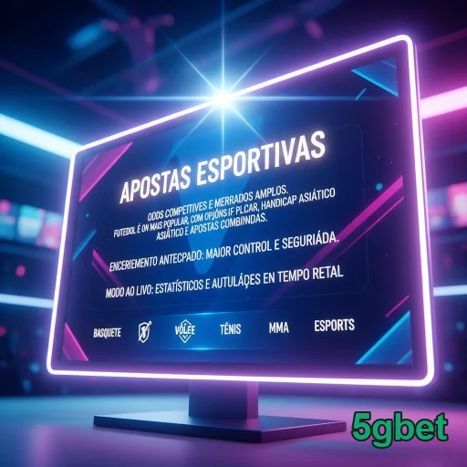 Interface da 5gbet com informações sobre apostas esportivas.