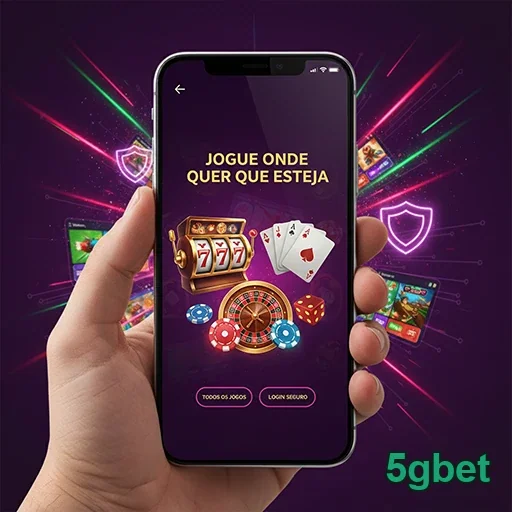 Smartphone exibindo jogos de cassino na 5gbet.