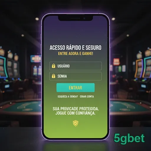 Tela de login da 5gbet com foco em segurança e acesso rápido.