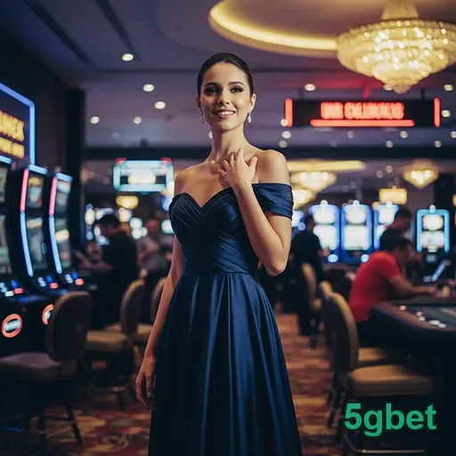 Jogadora em ambiente de cassino evidencia a 5gbet.