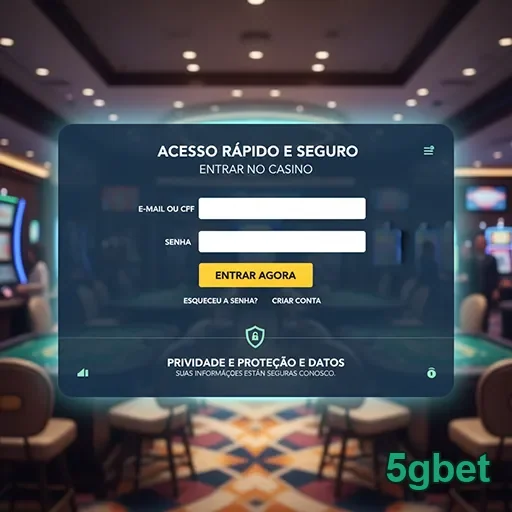 Tela de login no 5gbet com acesso rápido e seguro.