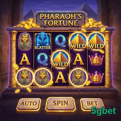 5gbet mostra jogo Pharaoh's Fortune em celular, acessível.