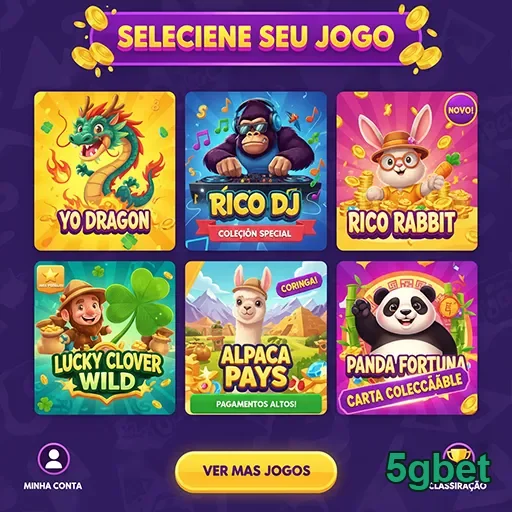 Tela de seleção de jogos da 5gbet com opções VIP.