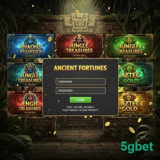 Tela de login da 5gbet focada em jogos para usuários VIP.