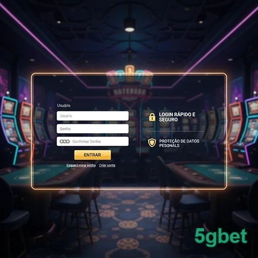 Tela de login da 5gbet com opções de acesso seguro.